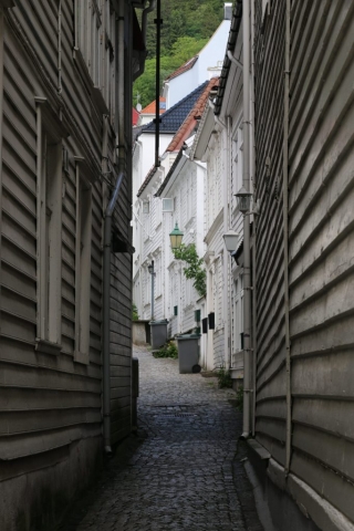 Narrow street in Bergen