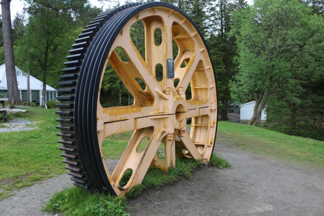 Original funicular railway lift wheel